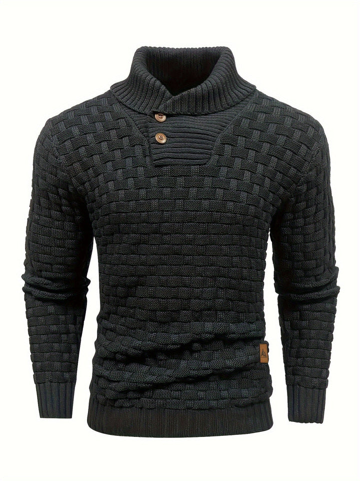 Evelyn | Texturerad Stickad Tröja med Sjalkrage för Dam 0