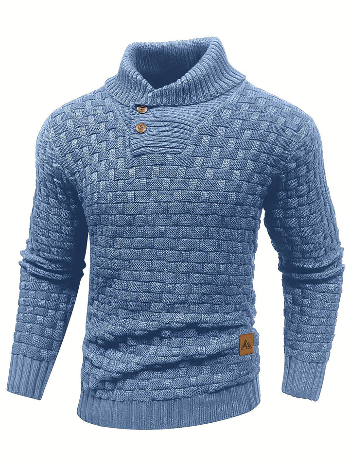 Evelyn | Texturerad Stickad Tröja med Sjalkrage för Dam 11