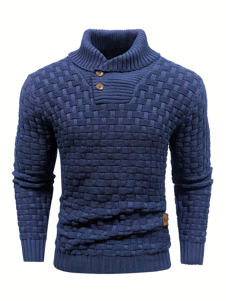 Evelyn | Texturerad Stickad Tröja med Sjalkrage för Dam 12