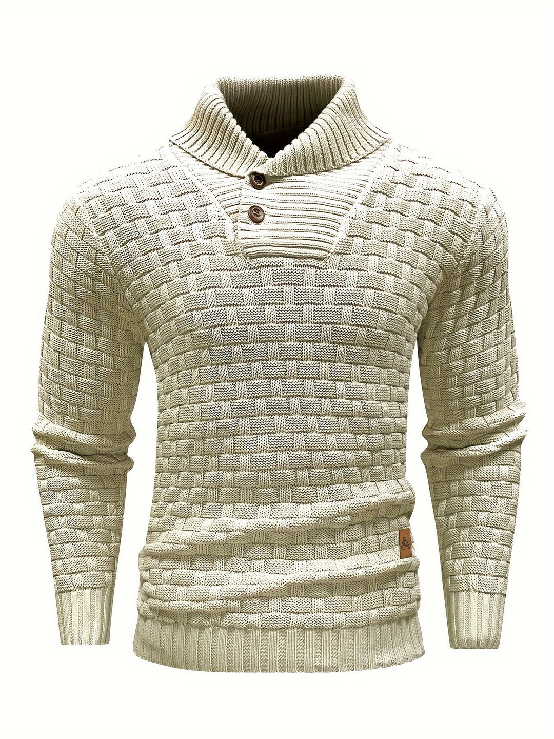 Evelyn | Texturerad Stickad Tröja med Sjalkrage för Dam 14