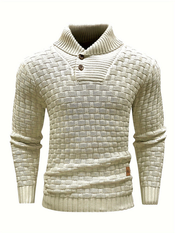 Evelyn | Texturerad Stickad Tröja med Sjalkrage för Dam 14