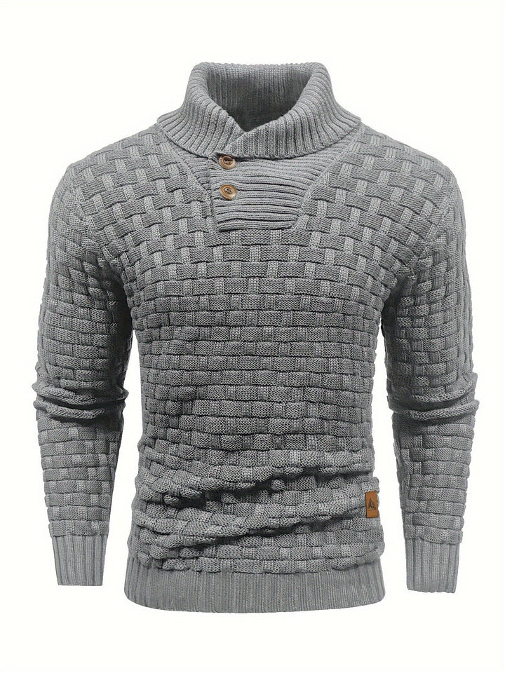 Evelyn | Texturerad Stickad Tröja med Sjalkrage för Dam 15