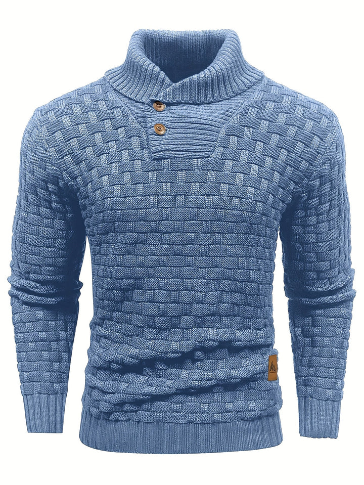 Evelyn | Texturerad Stickad Tröja med Sjalkrage för Dam 16