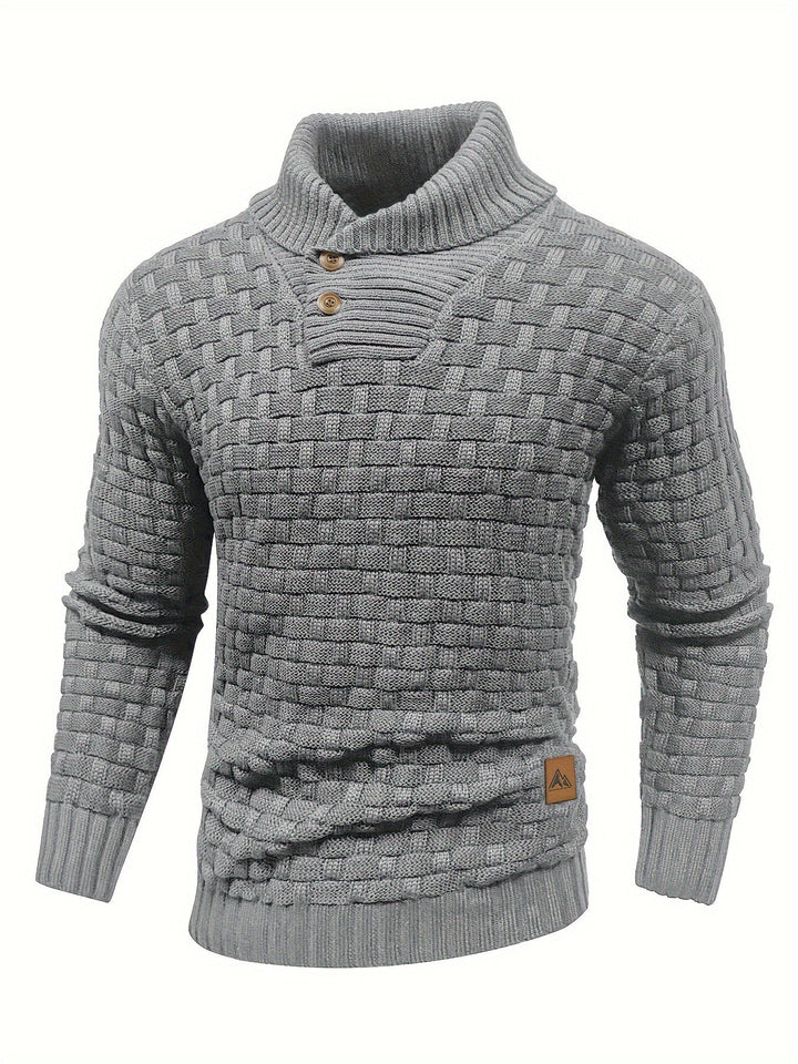Evelyn | Texturerad Stickad Tröja med Sjalkrage för Dam 4
