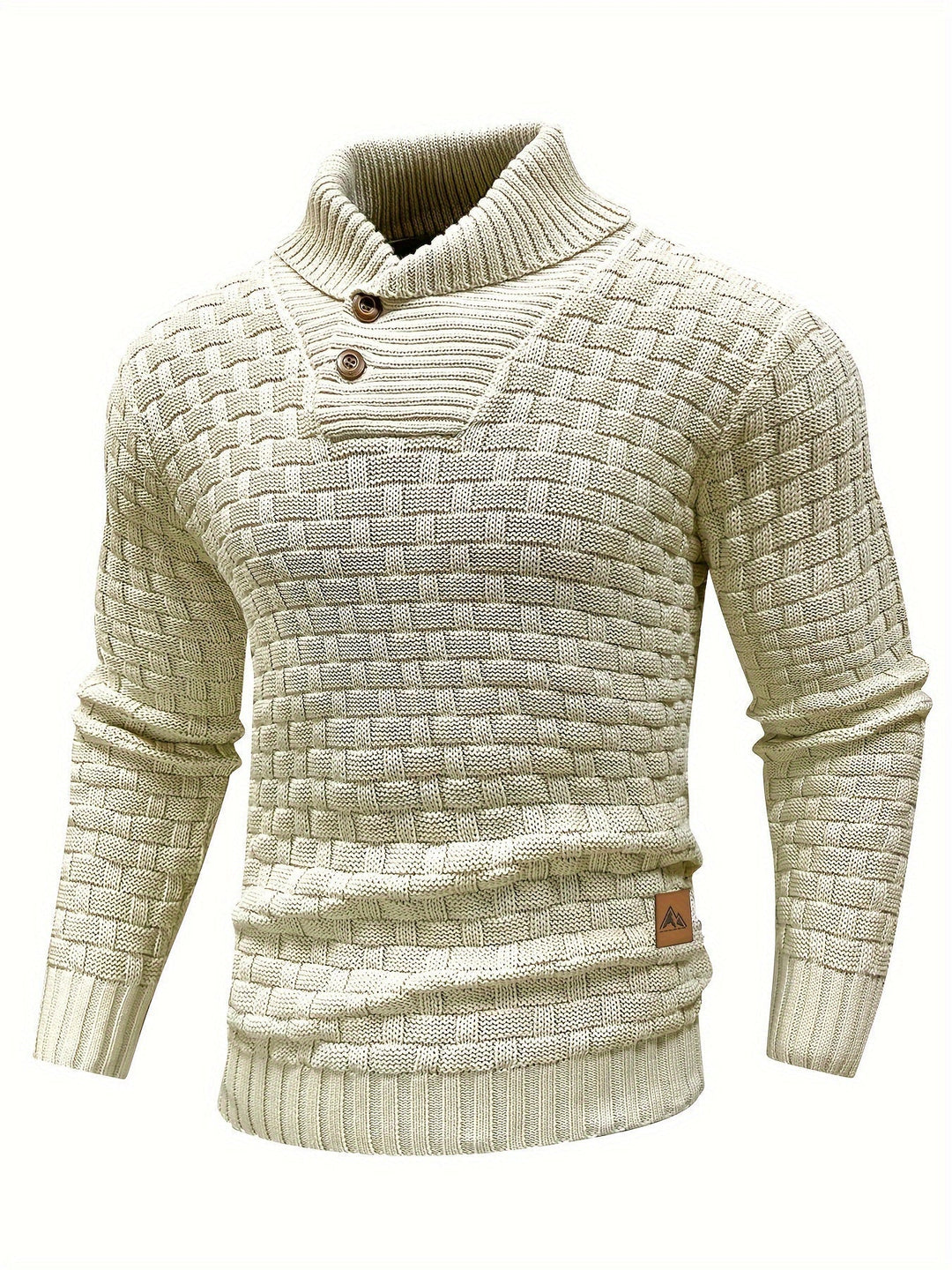 Evelyn | Texturerad Stickad Tröja med Sjalkrage för Dam 5