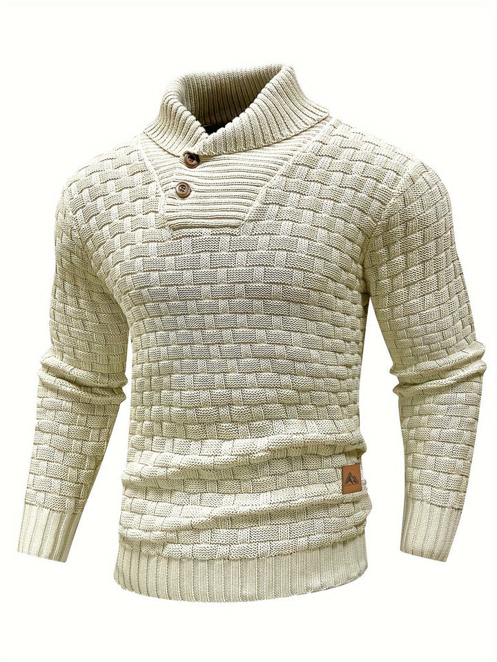 Evelyn | Texturerad Stickad Tröja med Sjalkrage för Dam 5