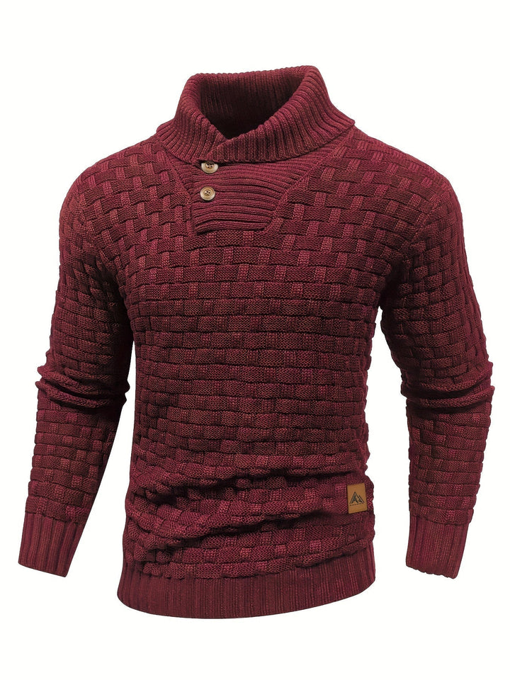 Evelyn | Texturerad Stickad Tröja med Sjalkrage för Dam 6