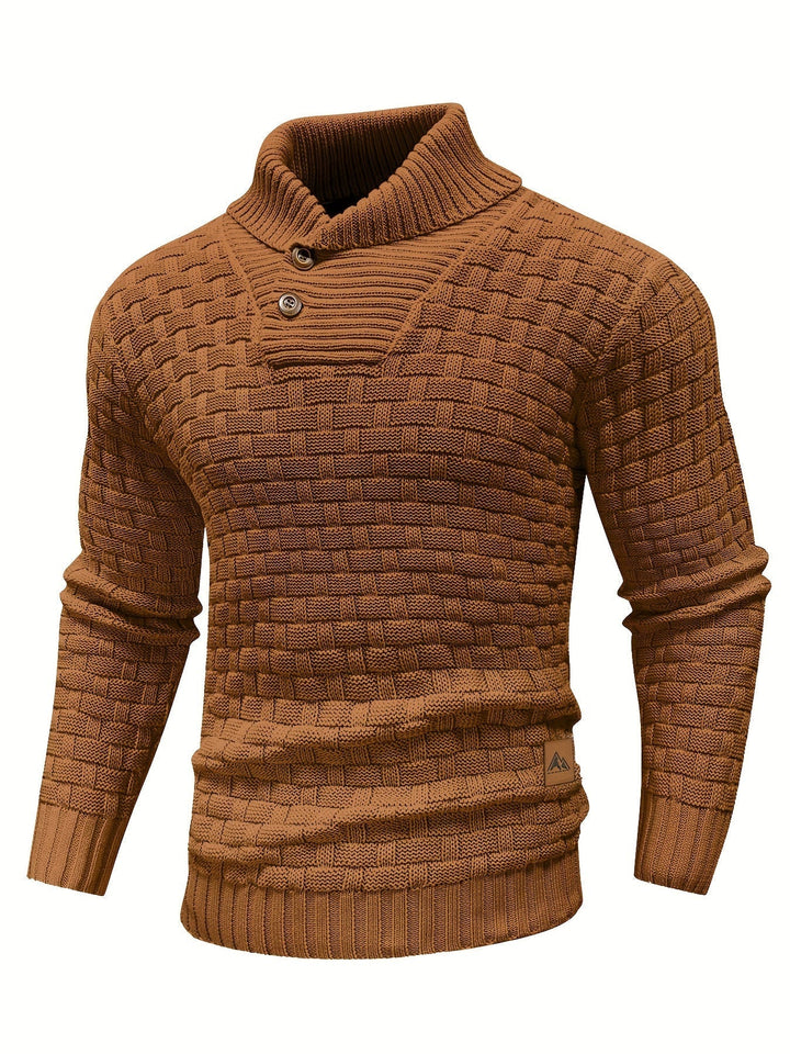 Evelyn | Texturerad Stickad Tröja med Sjalkrage för Dam 7