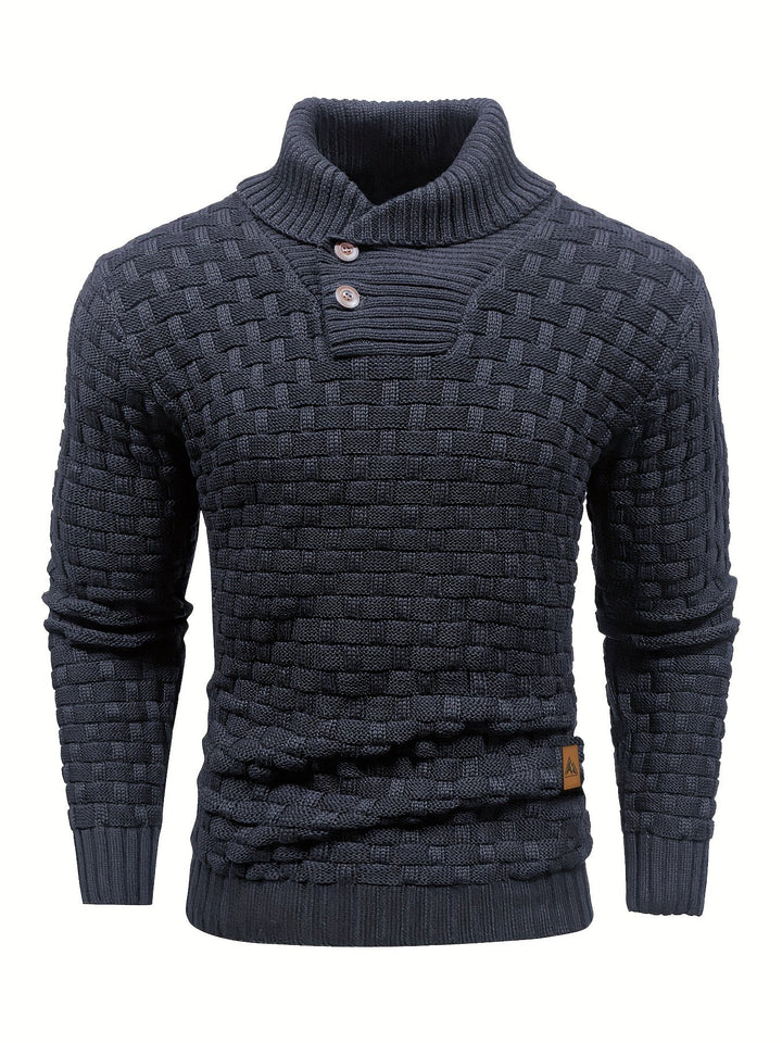 Evelyn | Texturerad Stickad Tröja med Sjalkrage för Dam 9