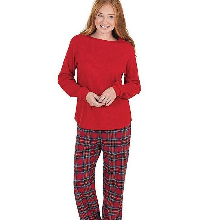 Familjejulpyjamas | Röd Matchande Julpyjamas med Mjuk T-Shirt och Rutiga Byxor | Bekväm Design för Mysiga Julnätter 2
