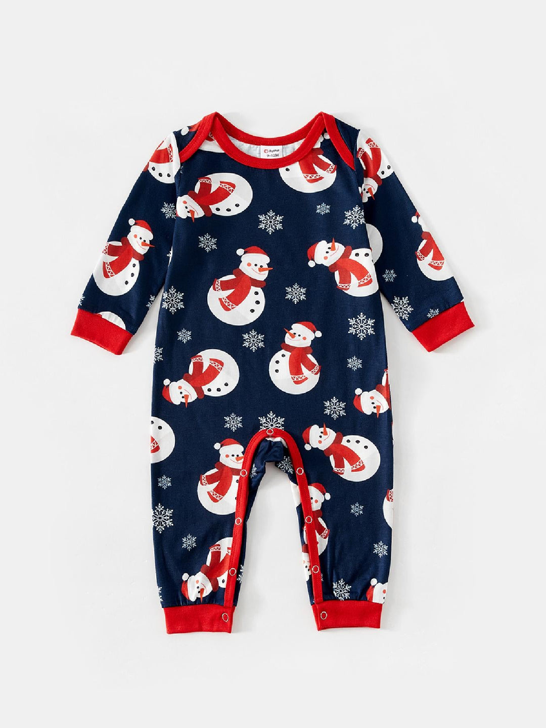 Familjepyjamas | Julpyjamas med Snögubbe Motiv i Mjukt Jersey | Koordinerade Set för Mysiga Stunder 1