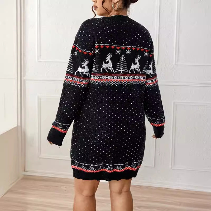 Festlig Jultröja för Damer | Mjuk Stickad Design med Roligt Mönster | Perfekt för Högtider och Mysiga Kvällar 1