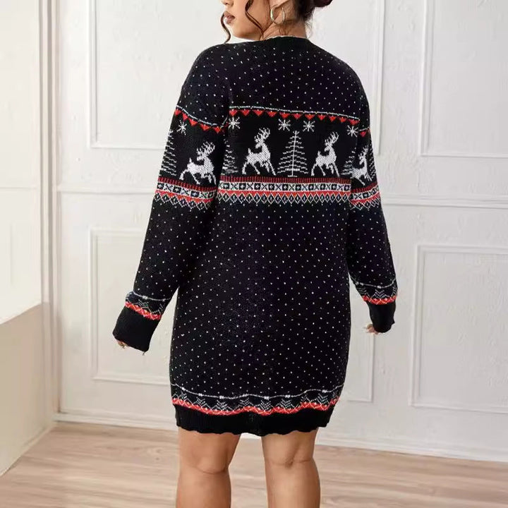Festlig Jultröja för Damer | Mjuk Stickad Design med Roligt Mönster | Perfekt för Högtider och Mysiga Kvällar 1