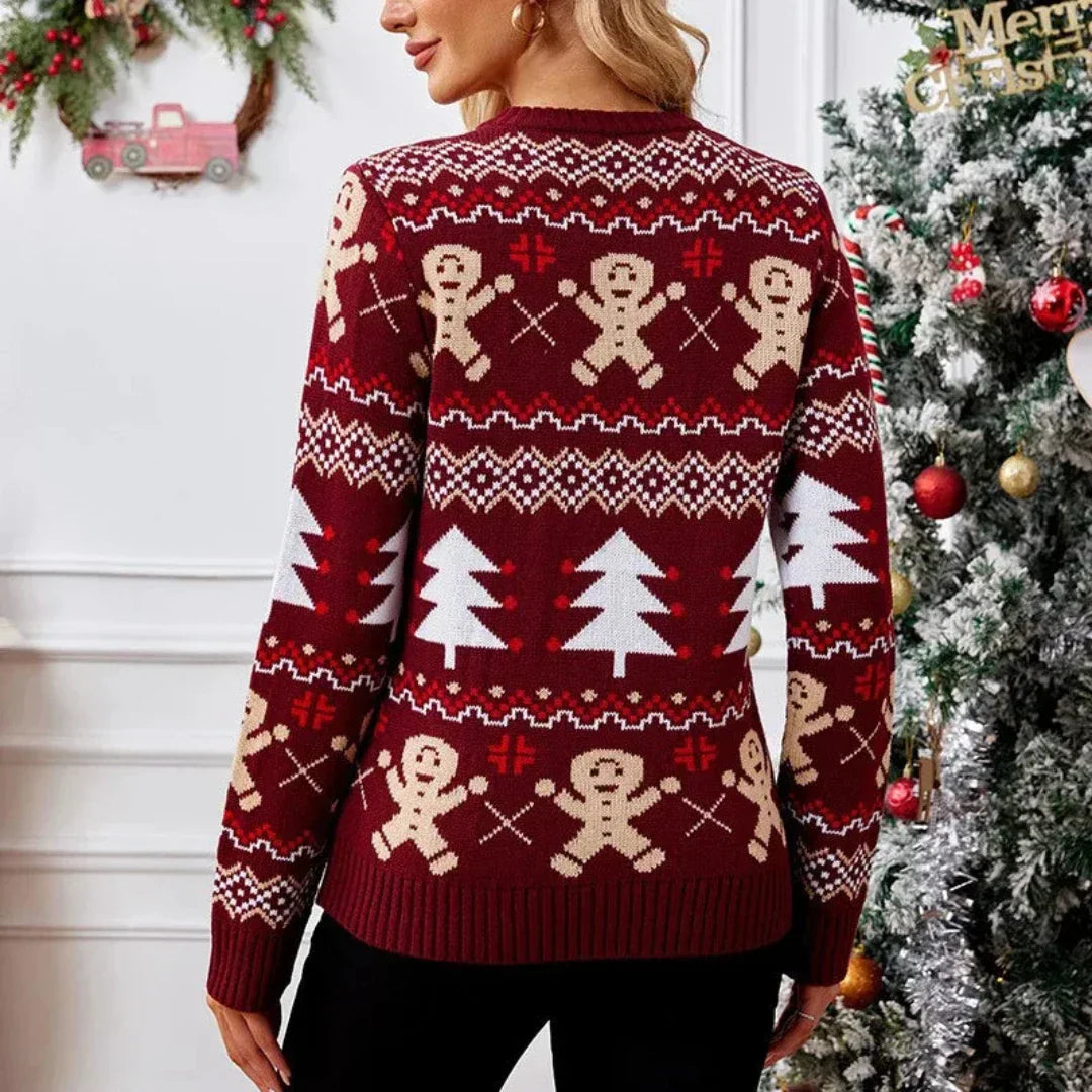 Festlig Jultröja för Damer med Mjuk Passform och Charmigt Julmotiv | Perfekt för Högtider 1