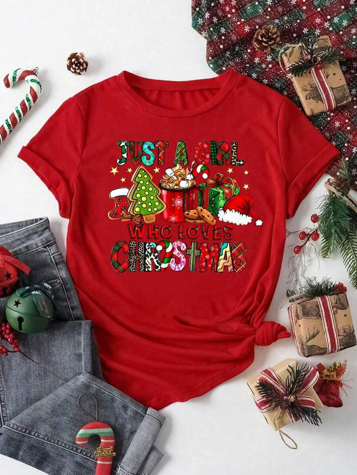 Festlig Jultröja för Kvinnor med Julklappsdesign | Bekväm T-shirt för Julstämning 0
