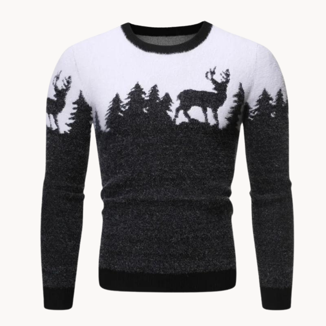 Festlig Stickad Tröja för Män med Julmotiv | Mjuk och Bekväm Vinterkläder 1