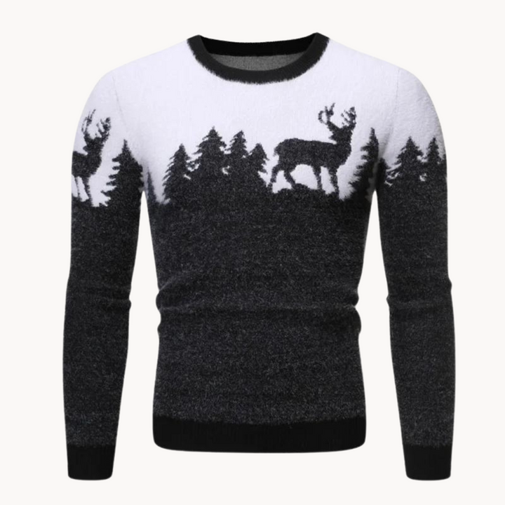 Festlig Stickad Tröja för Män med Julmotiv | Mjuk och Bekväm Vinterkläder 1