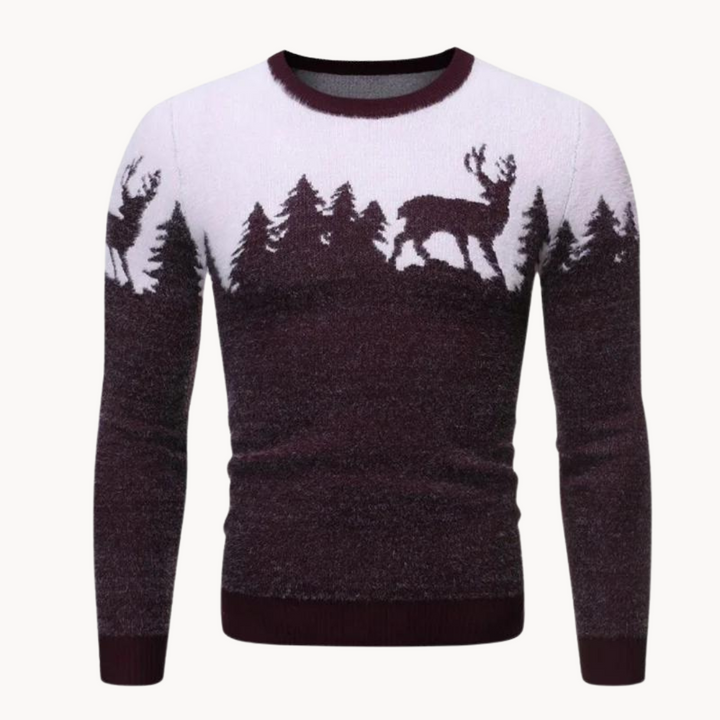 Festlig Stickad Tröja för Män med Julmotiv | Mjuk och Bekväm Vinterkläder 2
