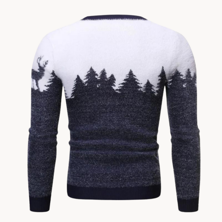 Festlig Stickad Tröja för Män med Julmotiv | Mjuk och Bekväm Vinterkläder 3
