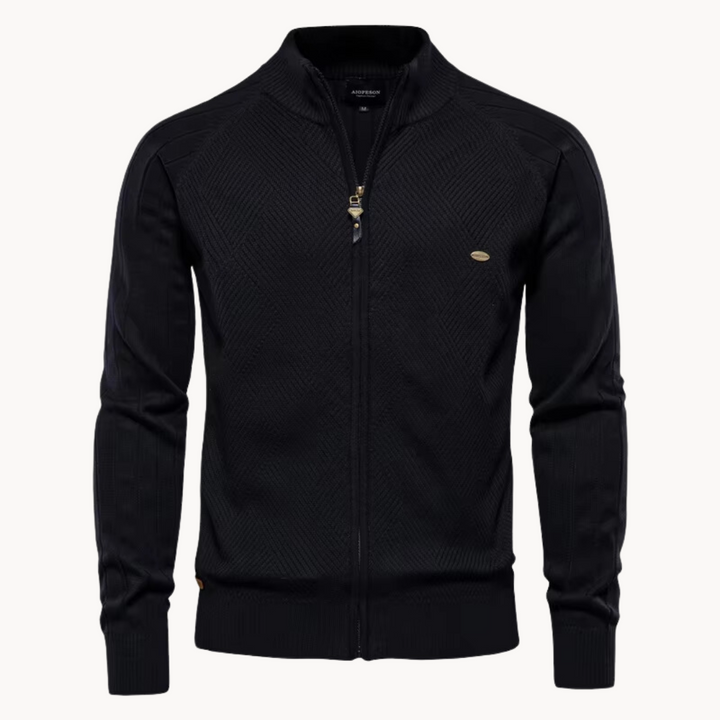 Finstickad Kofta | Elegant Zip Cardigan med Stativkrage | Mångsidig Stil för Komfort och Elegans 2