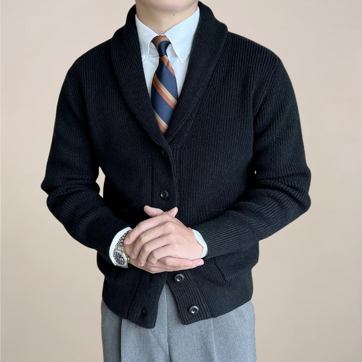 Gant | Herr Tröja med Ribbstickad Design och Sjalkrage | Avslappnad Passform för Stil och Komfort 2