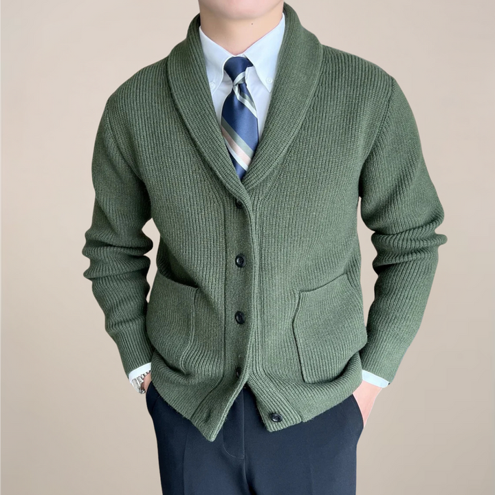 Gant | Herr Tröja med Ribbstickad Design och Sjalkrage | Avslappnad Passform för Stil och Komfort 3