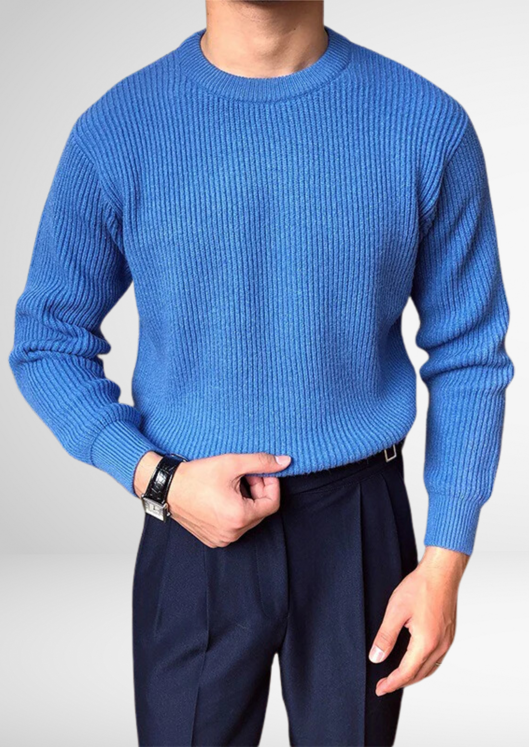 Gant | Herr Tröja med Rund Hals och Ribbstickad Design | Mångsidig för Alla Tillfällen 1