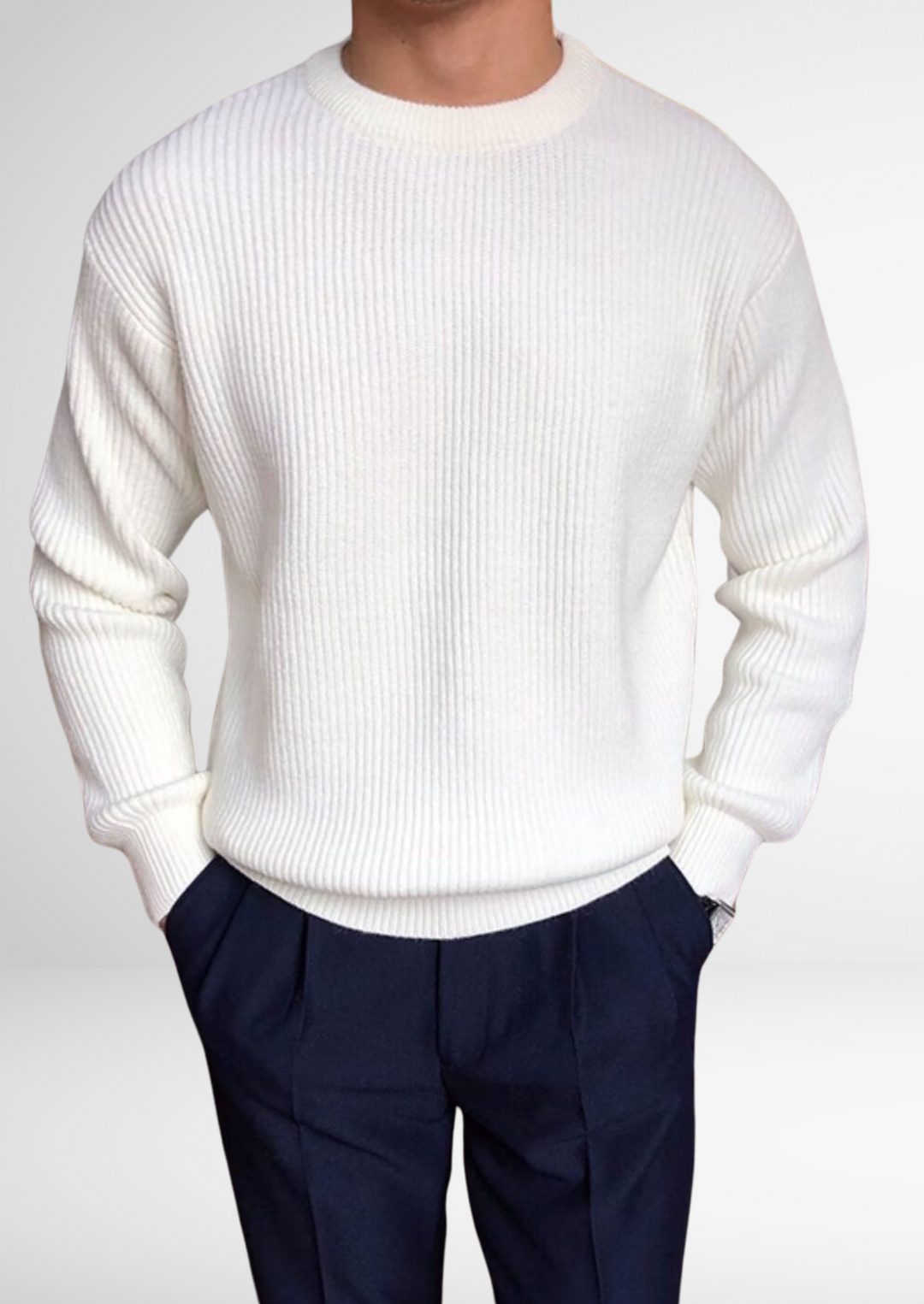 Gant | Herr Tröja med Rund Hals och Ribbstickad Design | Mångsidig för Alla Tillfällen 2