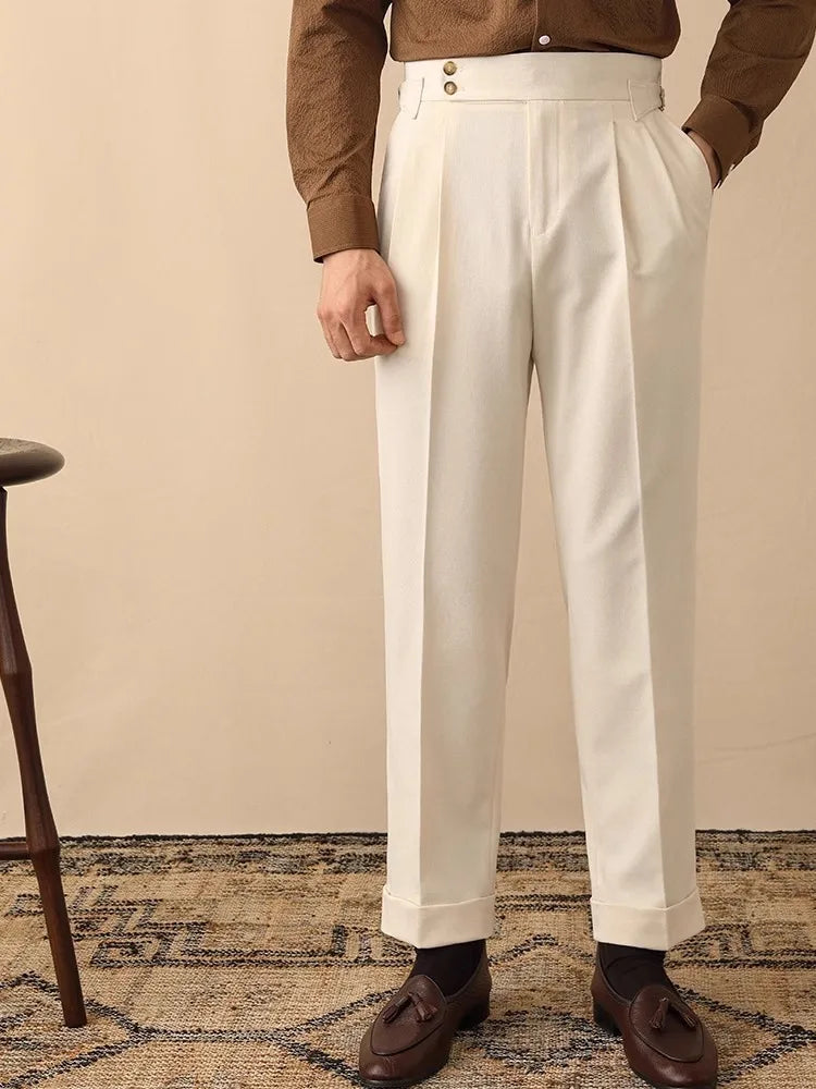 Högmidjade Byxor Dam med Sidospänne - Skräddarsydd Passform för Elegant Stil 0