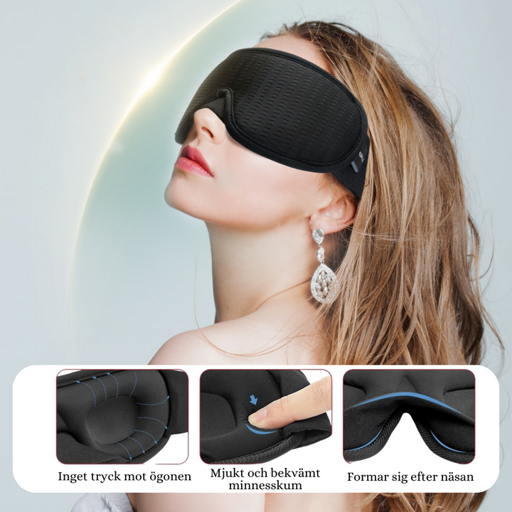Sömndesign | 3D Sömnmask med Justerbart Kardborreband | Optimal Komfort för Djup Sömn Lissandra.se