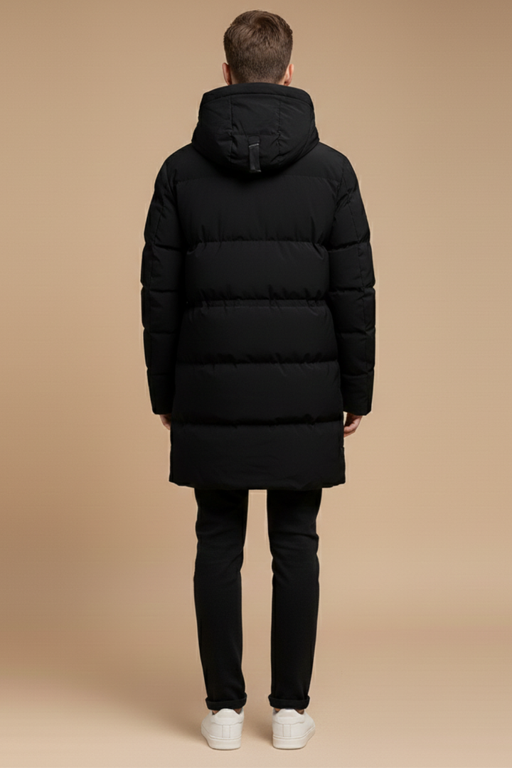 Isolerad Parkas Dam | Långlinje Vinterkappa med Vadderad Design | Skyddande Huva för Kallt Väder 1