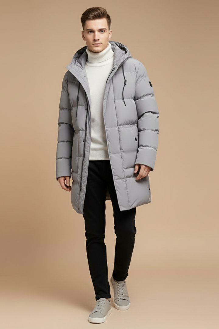 Isolerad Parkas Dam | Långlinje Vinterkappa med Vadderad Design | Skyddande Huva för Kallt Väder 3