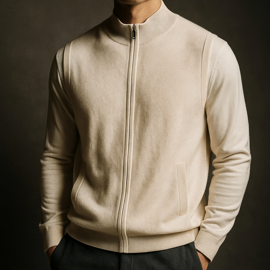 Jackson | Elegant Kasmirväst med Dragkedja och Sidofickor 5