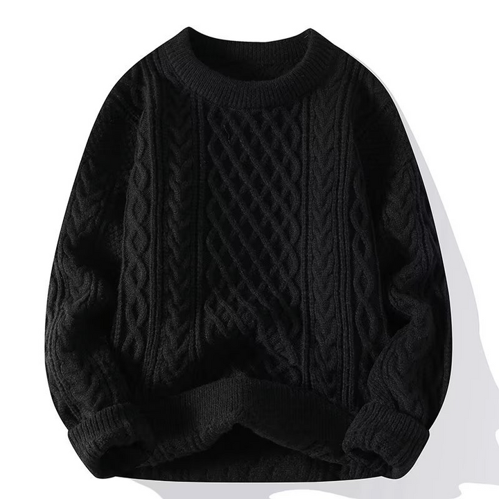 Kabelstickad Tröja | Chunky Fisherman Crew Neck med Mjuk Textur | Perfekt för Höst och Vinter 1
