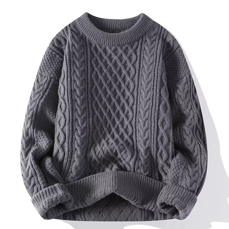 Kabelstickad Tröja | Chunky Fisherman Crew Neck med Mjuk Textur | Perfekt för Höst och Vinter 3