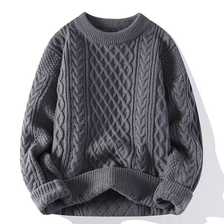 Kabelstickad Tröja | Chunky Fisherman Crew Neck med Mjuk Textur | Perfekt för Höst och Vinter 3