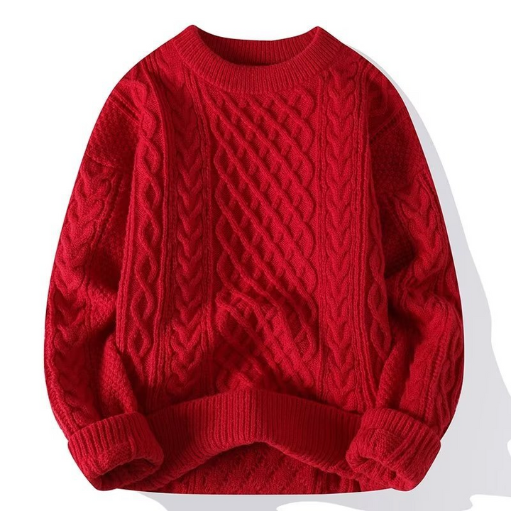 Kabelstickad Tröja | Chunky Fisherman Crew Neck med Mjuk Textur | Perfekt för Höst och Vinter 4