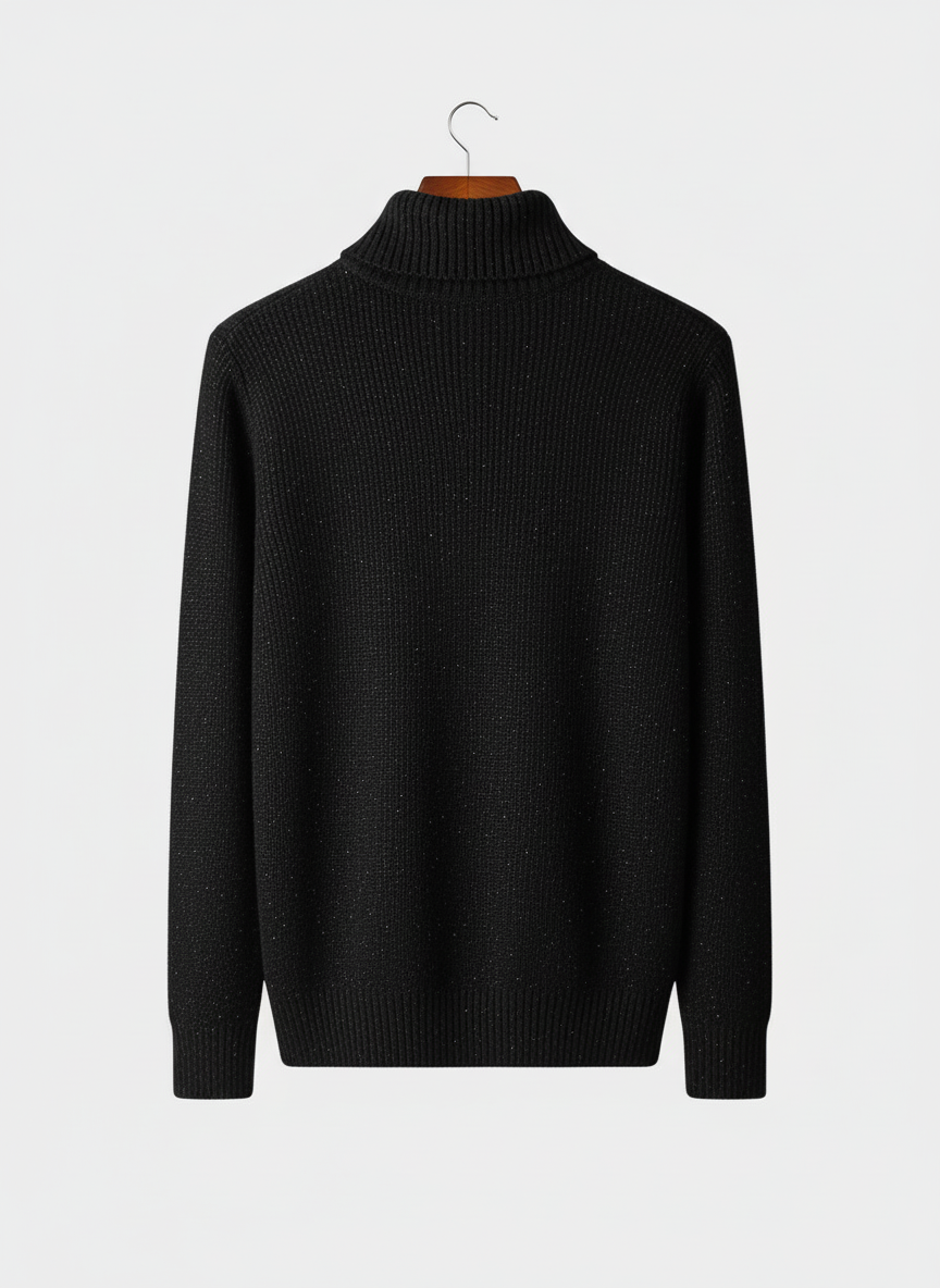 Kabelstickad Tröja | Halv Dragkedja med Vikkrage | Elegant Design för Mångsidig Styling 1