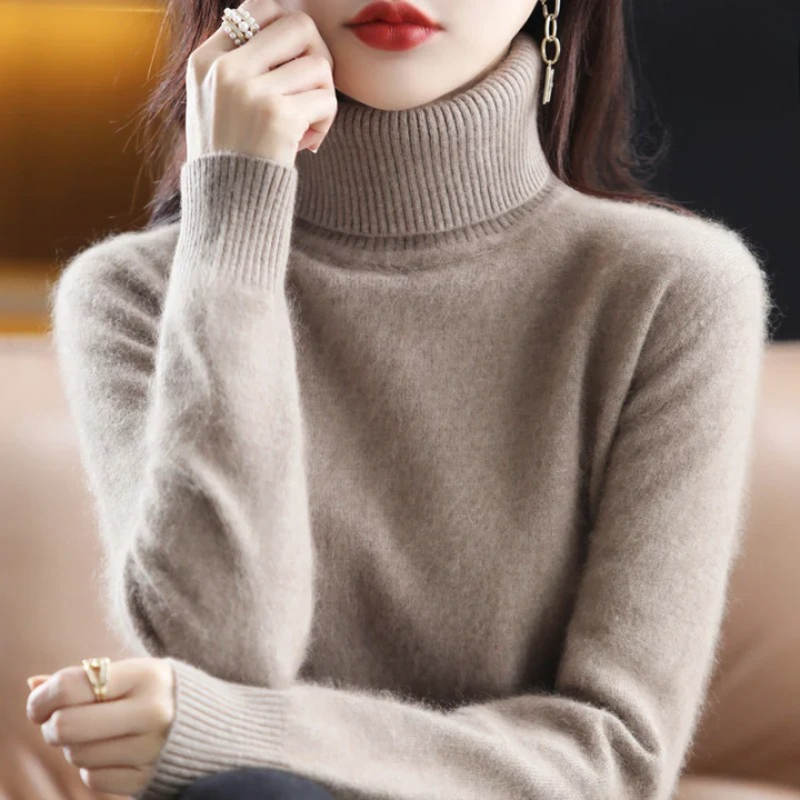Kashmirtröja Dam | Turtleneck i Lyxig Kashmir med Hög Komfort | Elegant Basplagg för Vardagsbruk 0