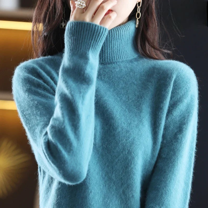 Kashmirtröja Dam | Turtleneck i Lyxig Kashmir med Hög Komfort | Elegant Basplagg för Vardagsbruk 14
