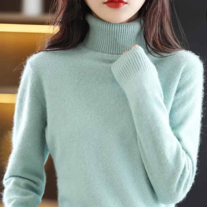 Kashmirtröja Dam | Turtleneck i Lyxig Kashmir med Hög Komfort | Elegant Basplagg för Vardagsbruk 2
