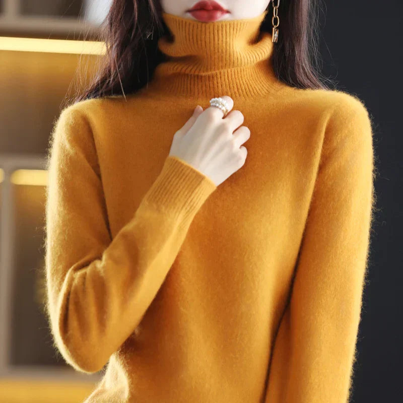 Kashmirtröja Dam | Turtleneck i Lyxig Kashmir med Hög Komfort | Elegant Basplagg för Vardagsbruk 3