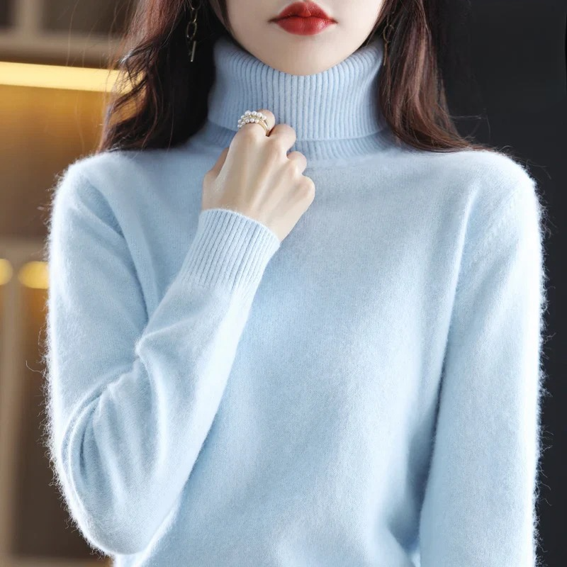 Kashmirtröja Dam | Turtleneck i Lyxig Kashmir med Hög Komfort | Elegant Basplagg för Vardagsbruk 4