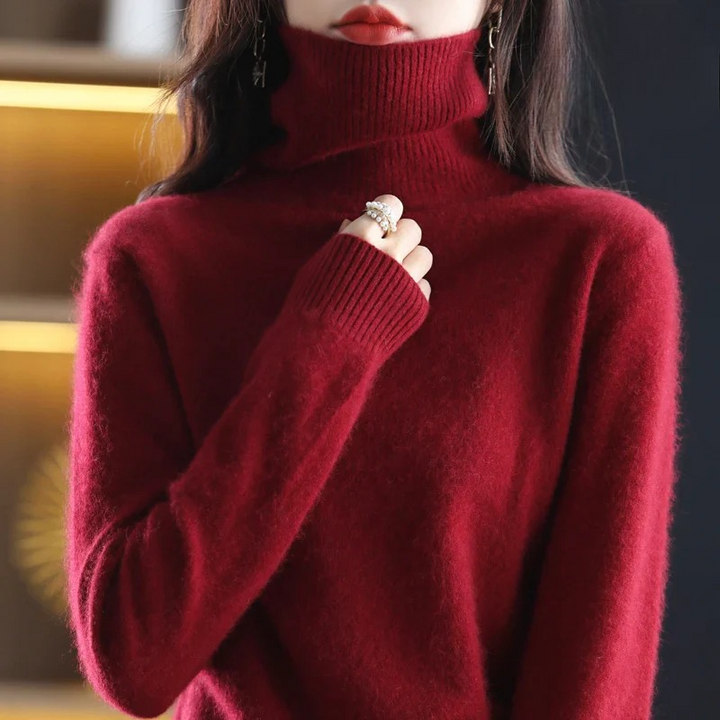 Kashmirtröja Dam | Turtleneck i Lyxig Kashmir med Hög Komfort | Elegant Basplagg för Vardagsbruk 5
