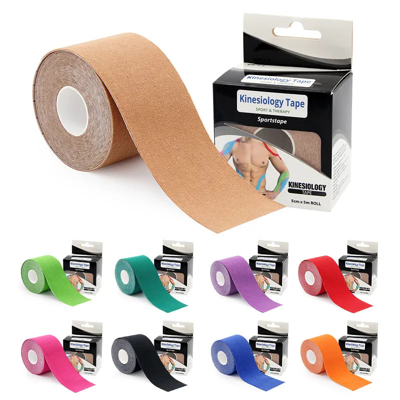 Kinesiologitejp | Flexibel 5 cm x 5 m med Hudvänlig Struktur | Smärtlindring och Ökad Rörlighet 0