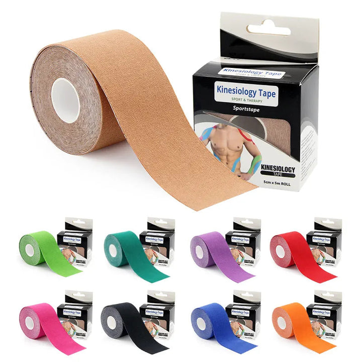 Kinesiologitejp | Flexibel 5 cm x 5 m med Hudvänlig Struktur | Smärtlindring och Ökad Rörlighet 0