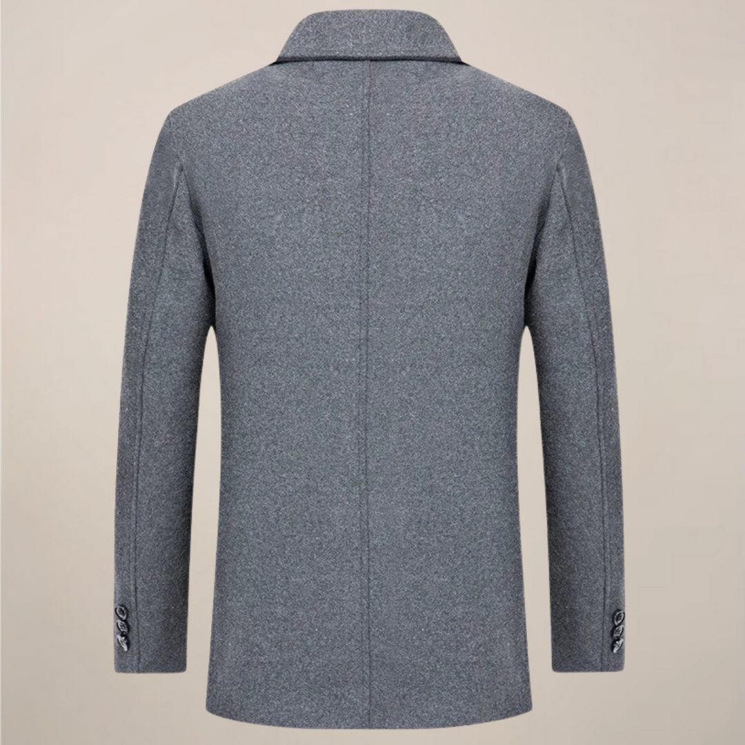 Klassisk Button-Up Jacka för Män med Strukturerad Krage | Elegant Fritidsplagg för Höst/Vinter 2