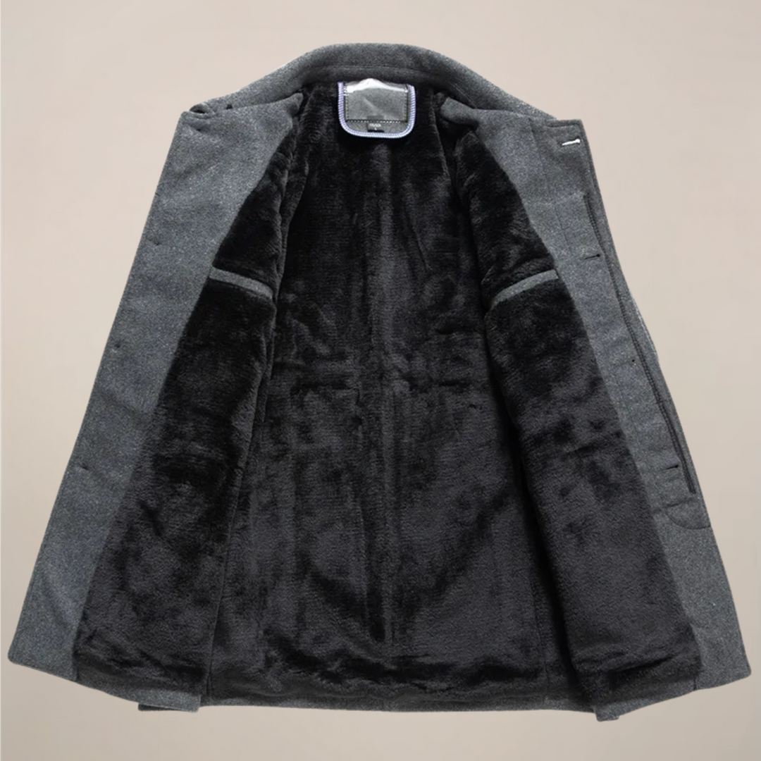 Klassisk Button-Up Jacka för Män med Strukturerad Krage | Elegant Fritidsplagg för Höst/Vinter 3