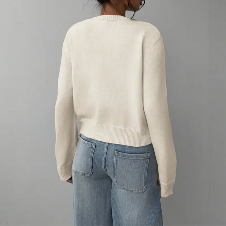 Klassisk Cardigan | Mjuk Stickad Tröja med Ribbade Ärmslut | Avslappnad Stil för Vardagsbruk 3