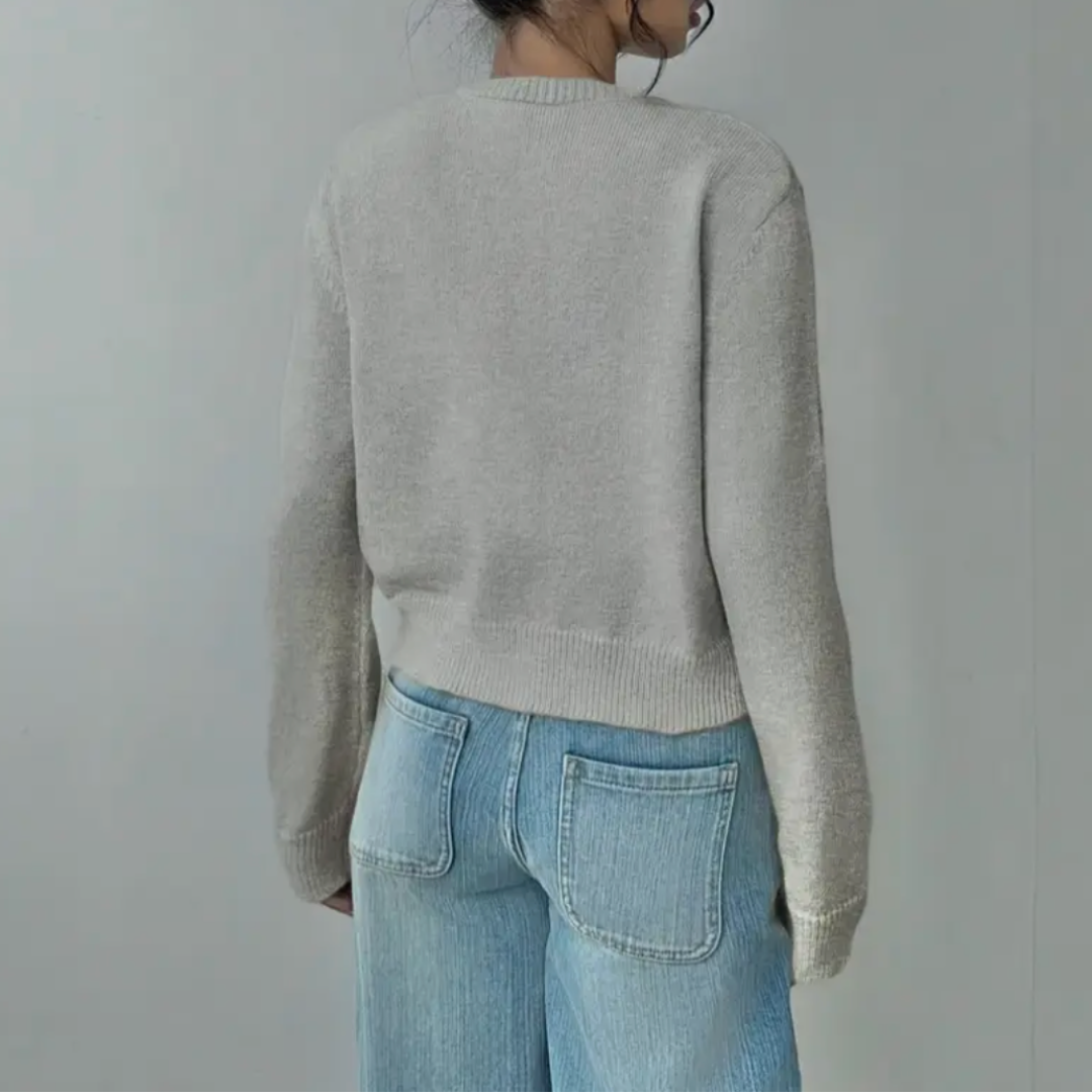 Klassisk Cardigan | Mjuk Stickad Tröja med Ribbade Ärmslut | Avslappnad Stil för Vardagsbruk 7